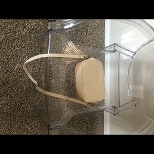 Two Tone Cream & Tan Crossbody Purse